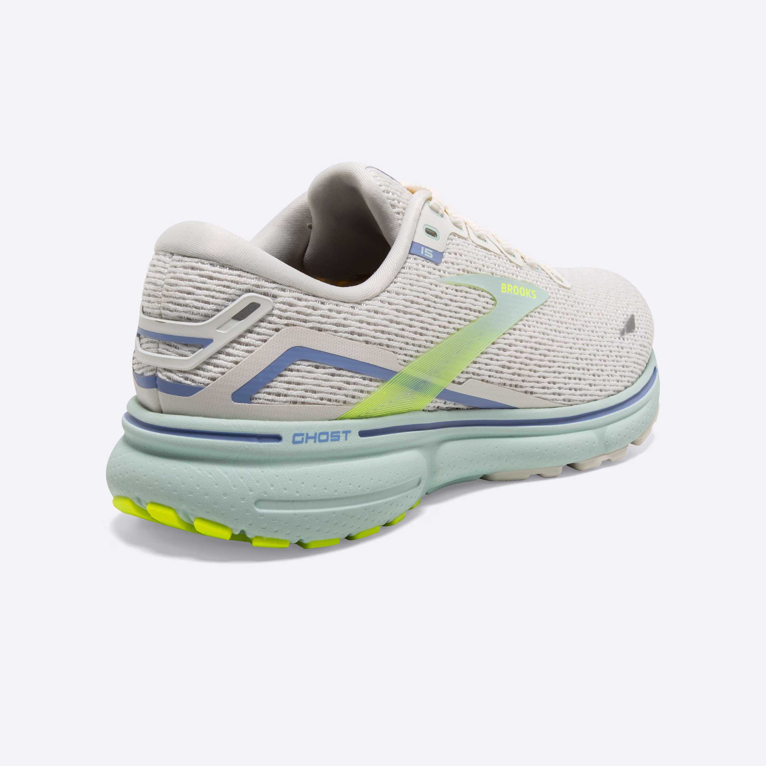 Women's Brooks, Ghost 15 Neutral Running Shoe -- Coconut/Skylight/Nightlife