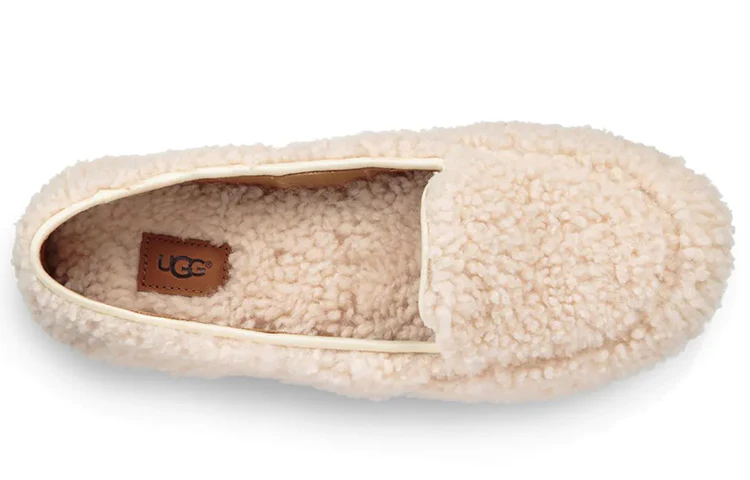 (WMNS) UGG Hailey Fluff Loafer Slip-On 'Natural' 1095108-NAT