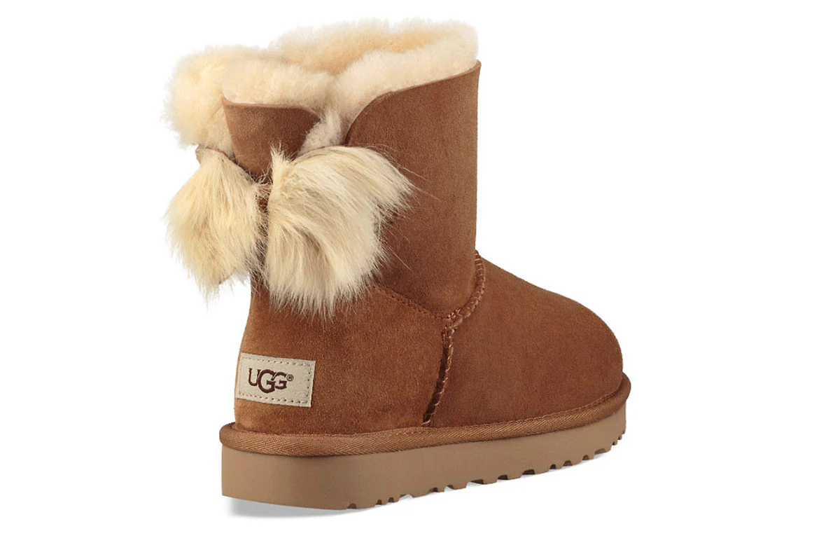 (WMNS) UGG Fluff Bow Mini Fleece Lined Brown 1094967-CHE