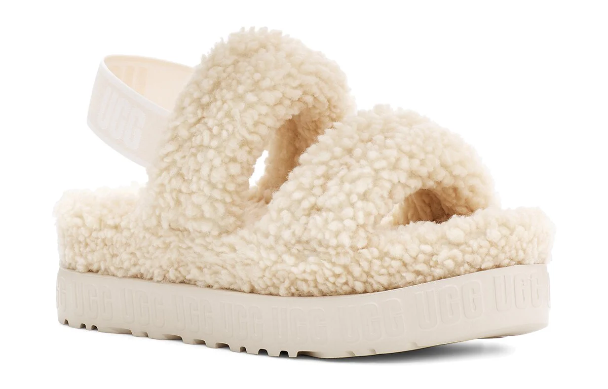 (WMNS) UGG Oh Fluffita Outdoor Open Toe Flat Heel Sports Sandals 1120876-NAT