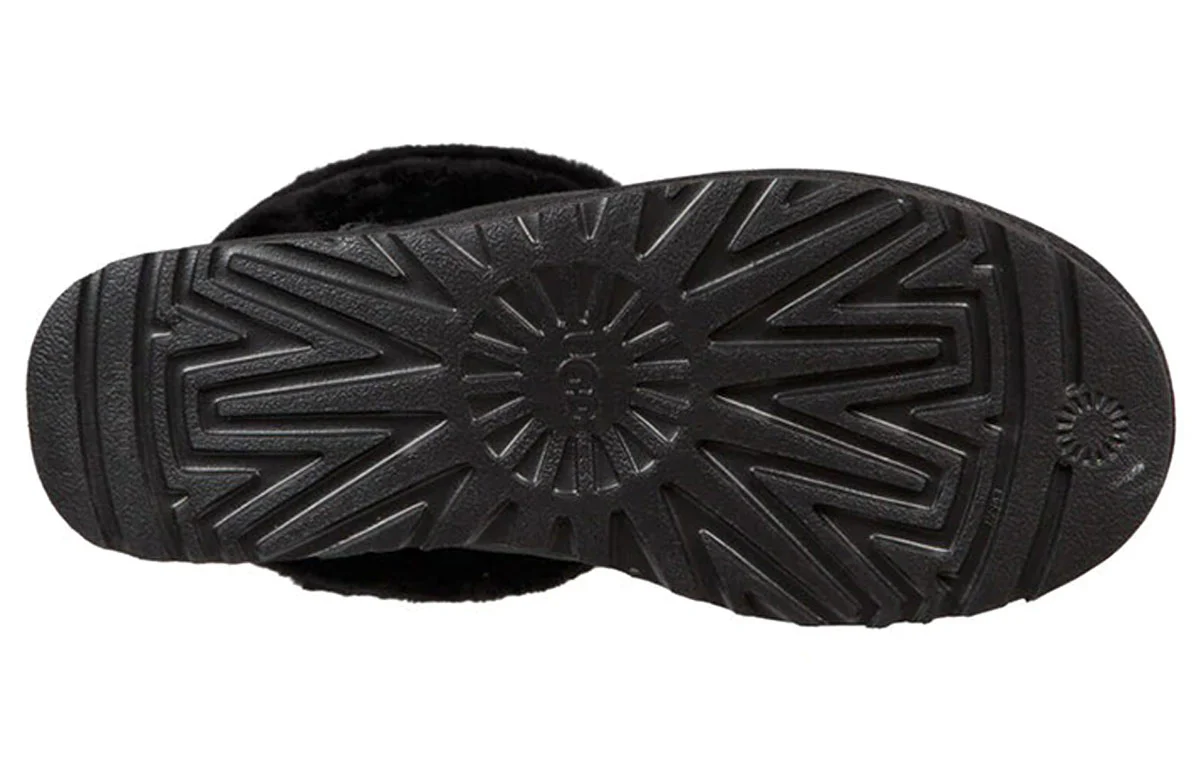 (WMNS) UGG Classic Mini Fluff Quilted Boot 'Black' 1098533-BLK