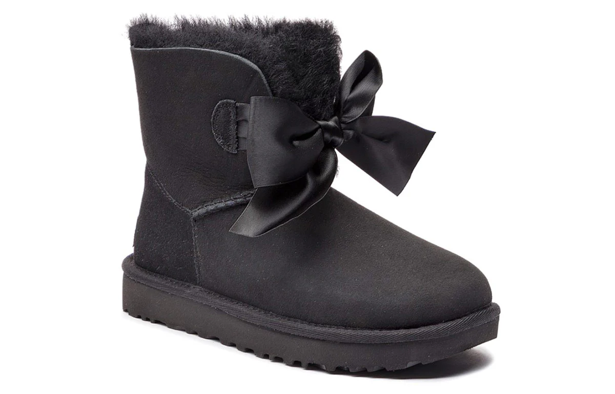 (WMNS) UGG Gita Bow Mini Fleece Lined Black 1098360-BLK