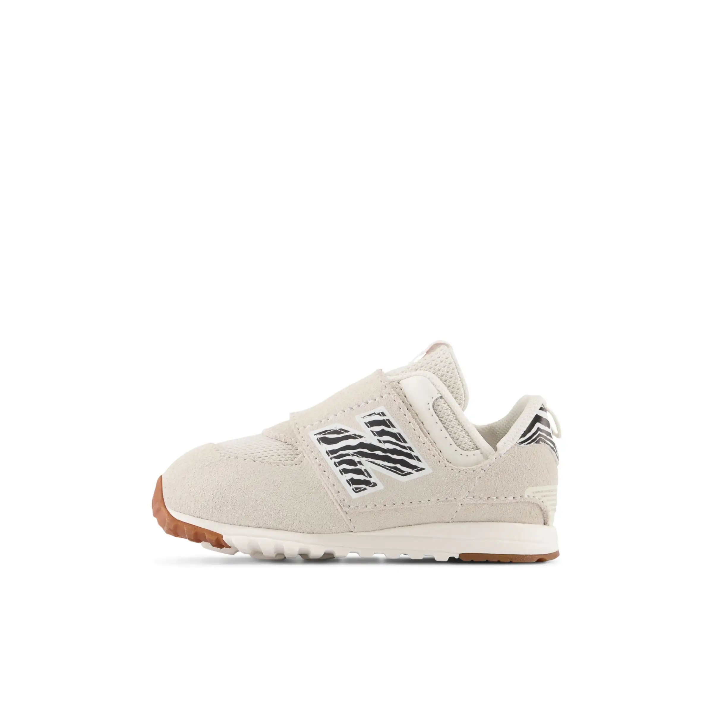 574 NEW-B Hook & Loop - Sea Salt with Black and Stone Pink