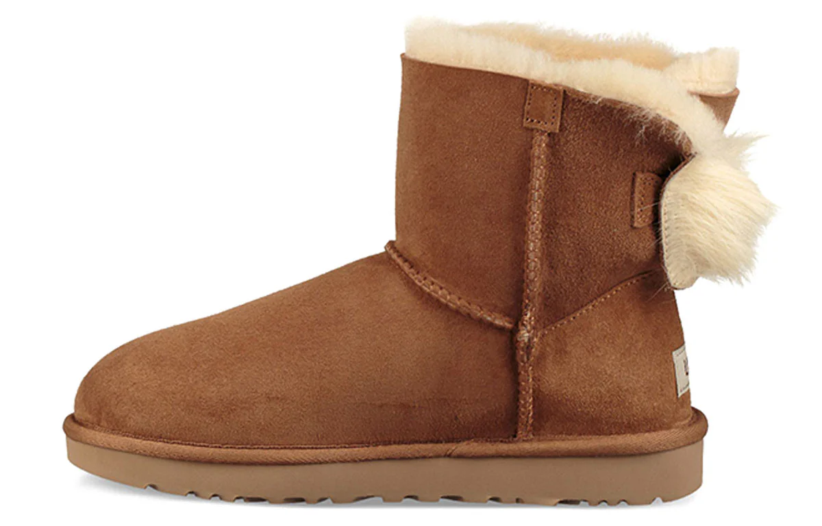 (WMNS) UGG Fluff Bow Mini Fleece Lined Brown 1094967-CHE