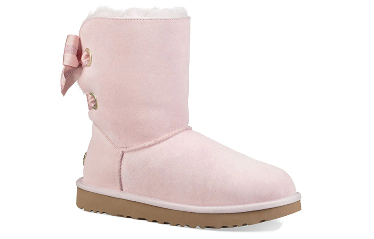 (WMNS) UGG Customizable Bailey Bow short Fleece Lined Pink Red 1098075-SLPN