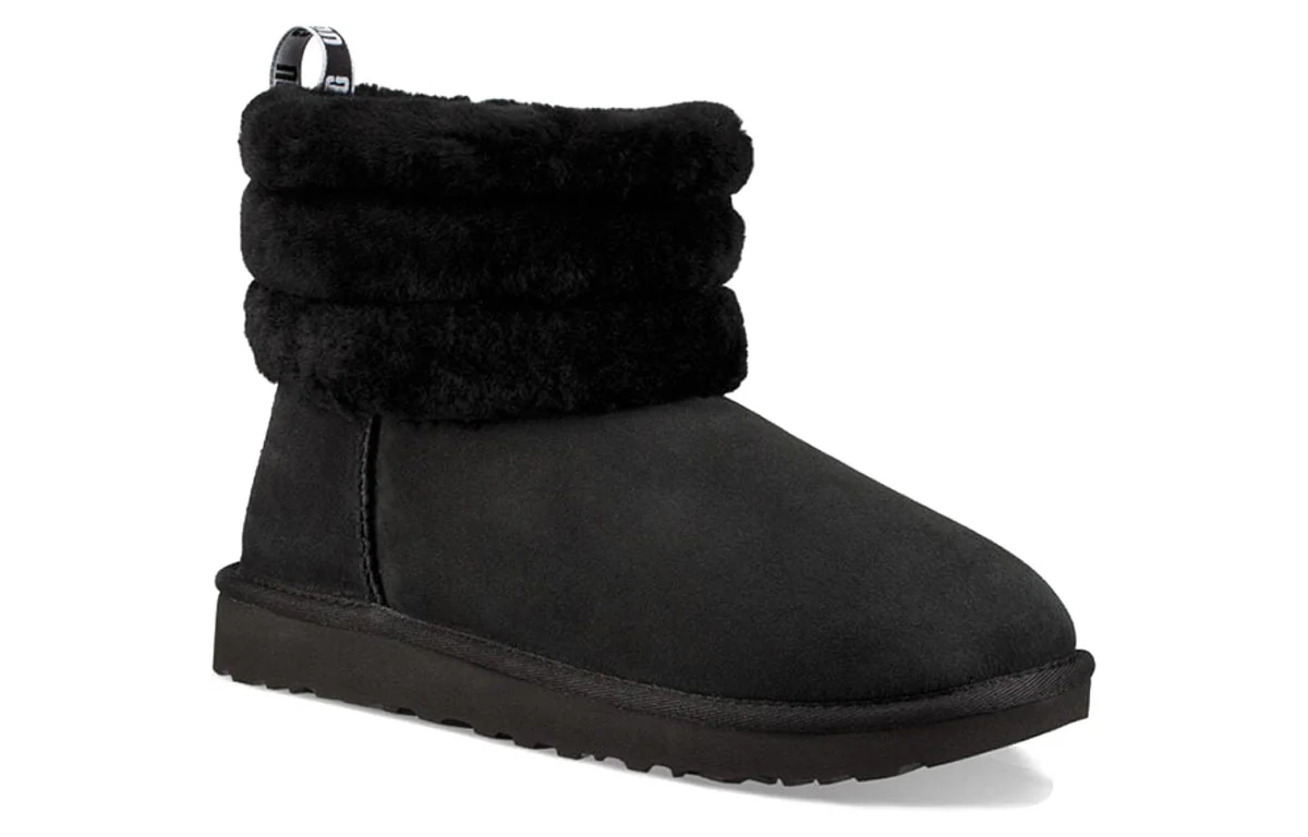 (WMNS) UGG Classic Mini Fluff Quilted Boot 'Black' 1098533-BLK