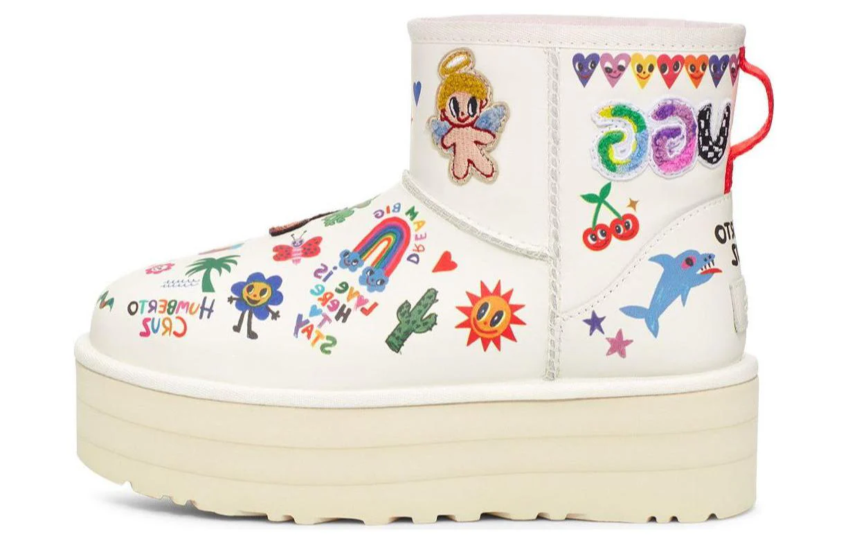 (WMNS) UGG Classic Mini Boot 'Humberto Cruz Pop Sketch' 1153065-WHT