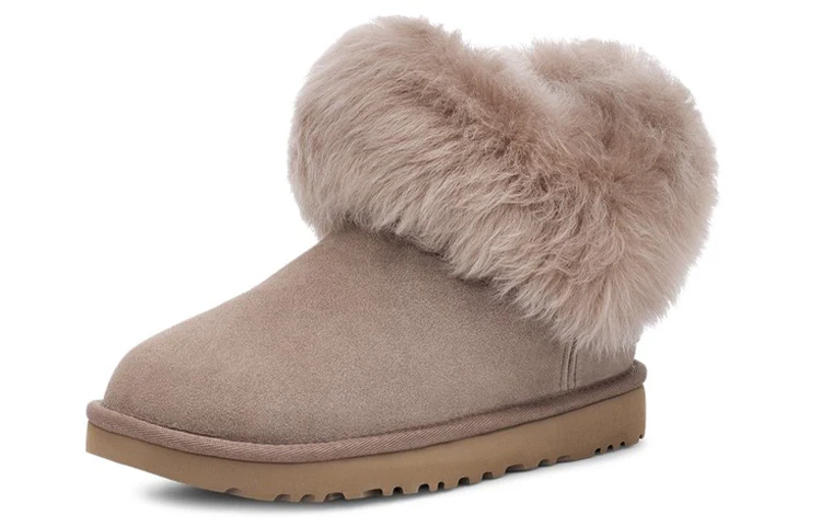 (WMNS) UGG Classic Mini Fluff Collar 'Brown Caribou' 1112491-CRBO