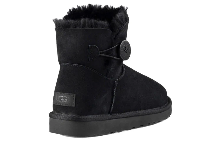 (WMNS) UGG Mini Bailey Button II Boot Fleece Lined Black 1016422-BLK