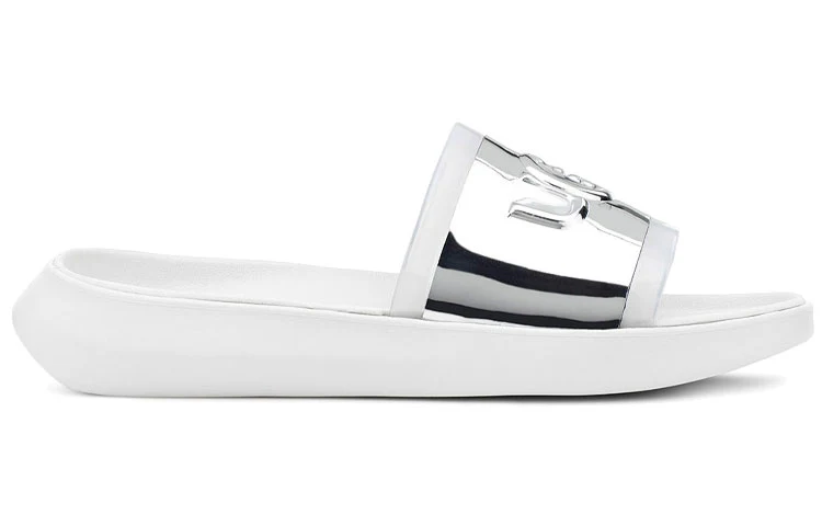 (WMNS) UGG Hilama Slide Shoe White Silver 1109592-WHT