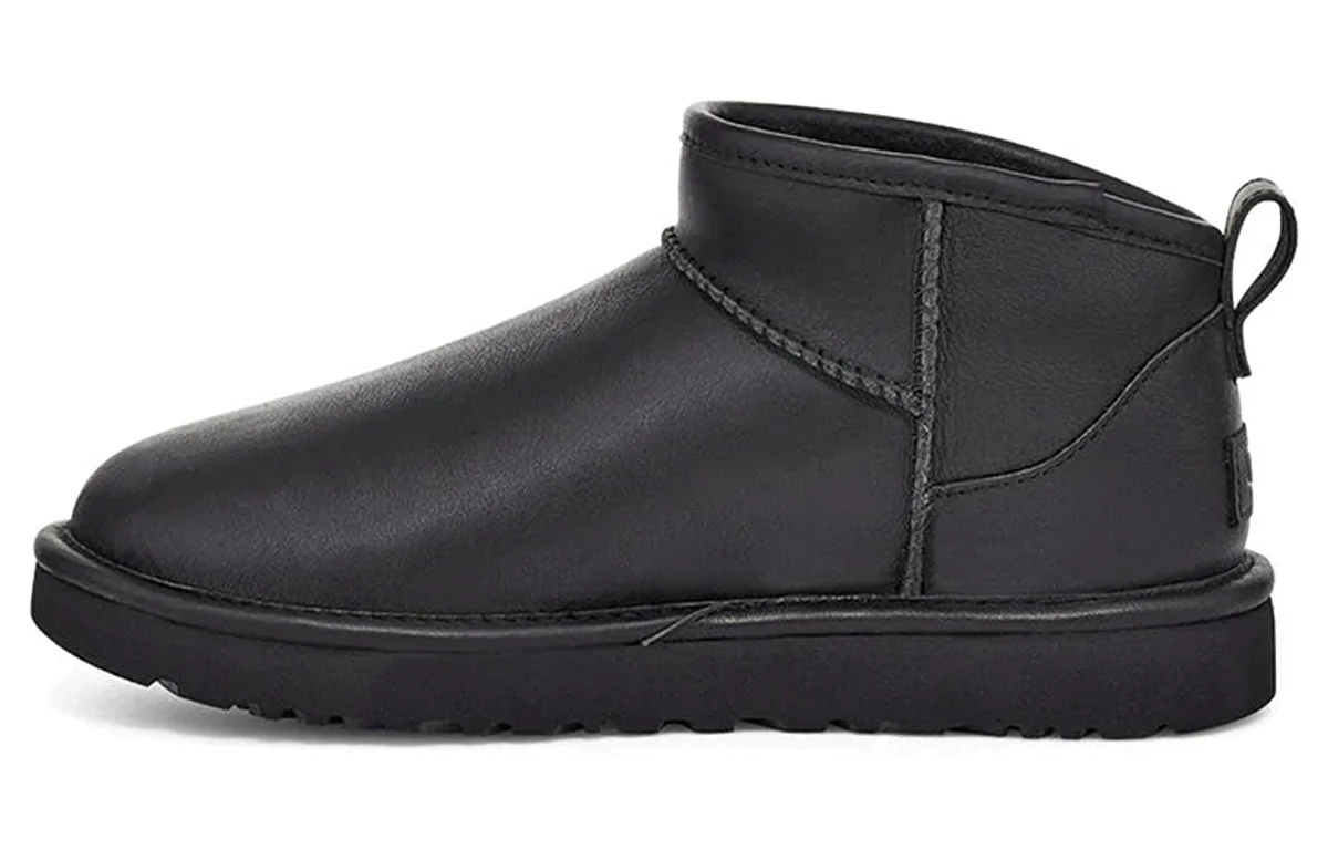 (WMNS) UGG Classic Ultra Mini Leather 'Black' 1117534-BLK