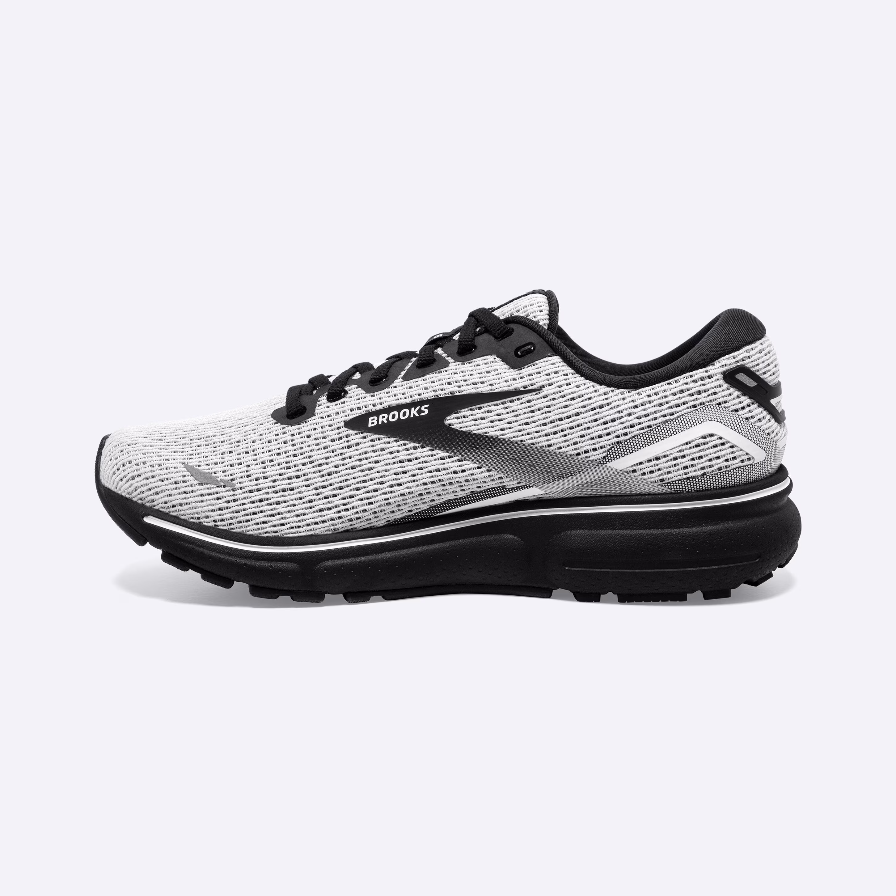 Men's Brooks, Ghost 15 Neutral Running Shoe -- White/Black