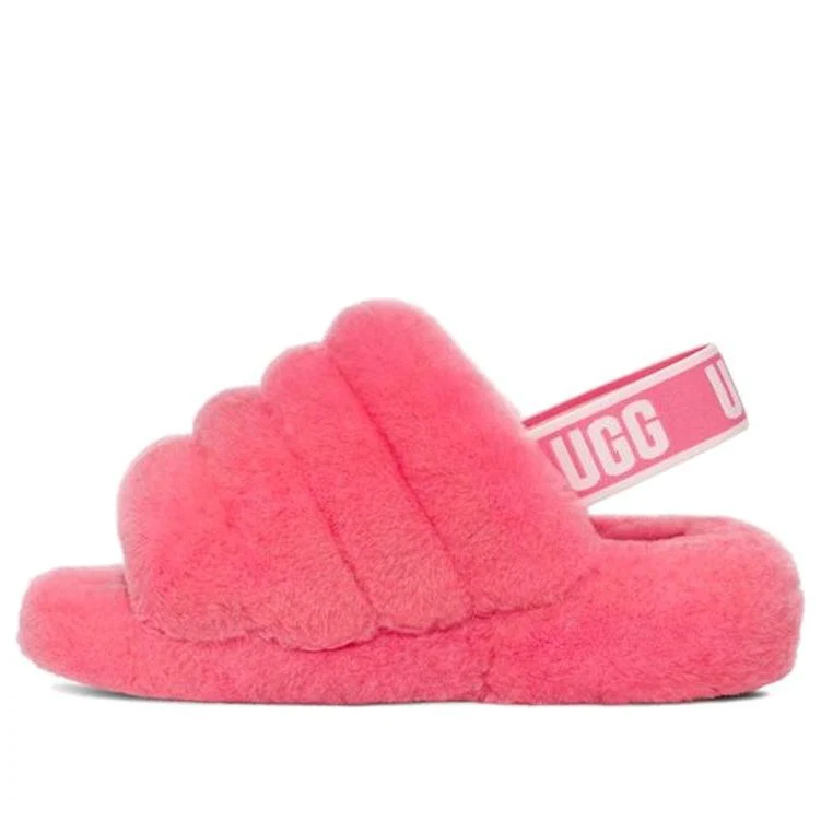 (WMNS) UGG Fluff Yeah Slide Minimalistic Thick Sole Slipper Rose Pink 1095119-PKRS