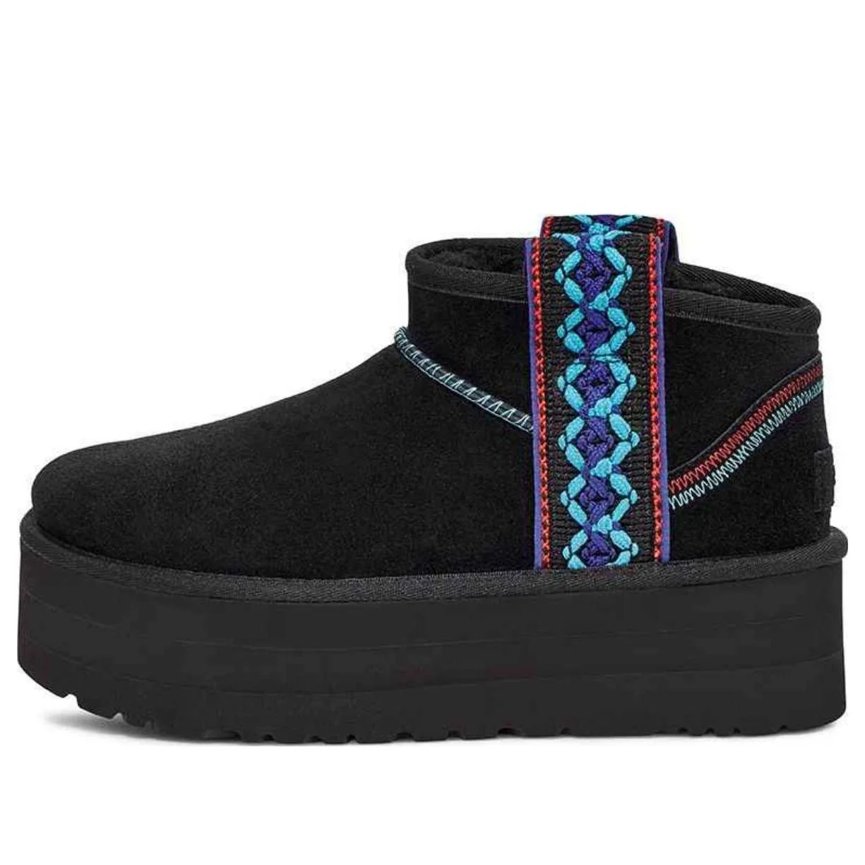 (WMNS) UGG Classic Ultra Mini Braid Plat 'Black' 1138491-BLK