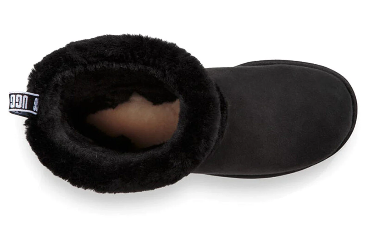 (WMNS) UGG Classic Mini Fluff Quilted Boot 'Black' 1098533-BLK