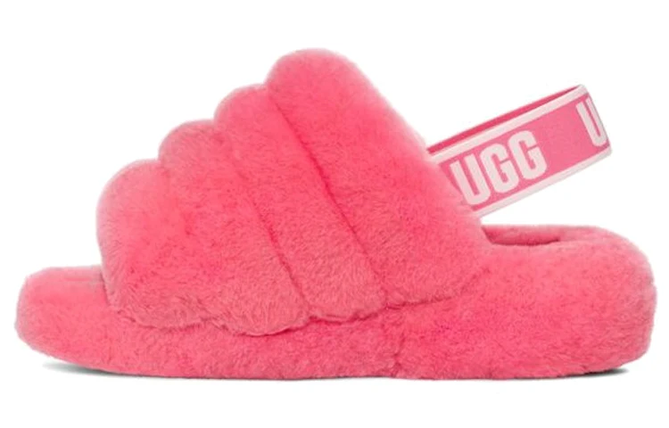 (WMNS) UGG Fluff Yeah Slide Minimalistic Thick Sole Slipper Rose Pink 1095119-PKRS