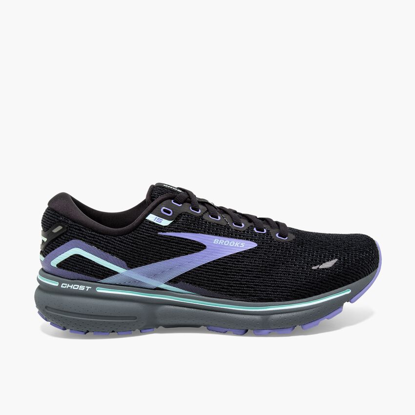 Women's Brooks, Ghost 15 Running Shoe - Black/Jacaranda/Salt