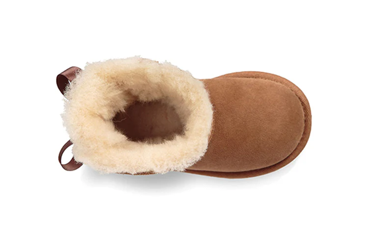 (PS) UGG Mini Bailey Bow II Fleece Lined Brown 1017397T-CHE