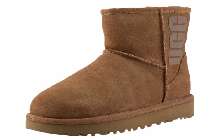 (WMNS) UGG Classic Mini UGG Rubber Logo 'Chestnut' 1108231-CHE
