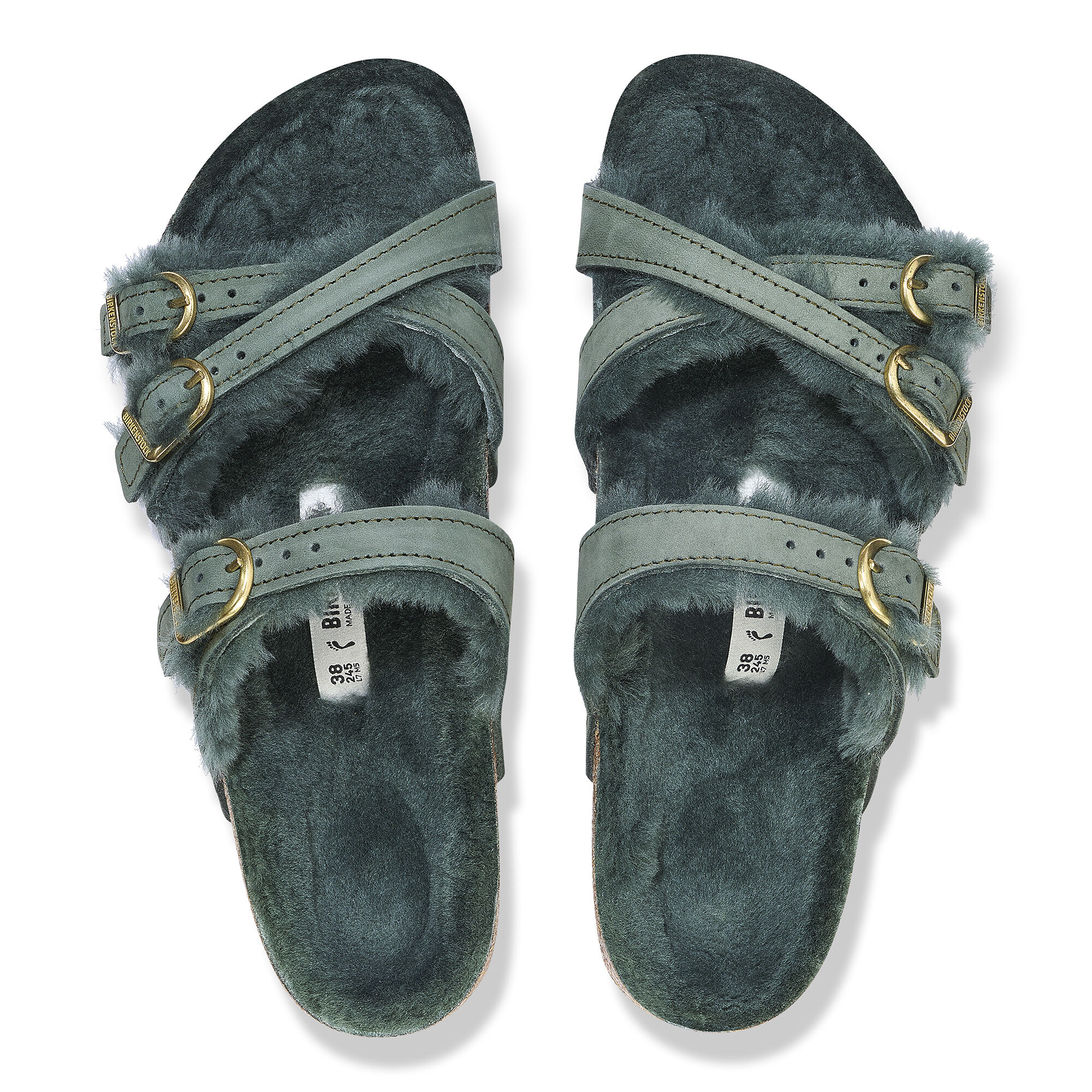 Franca Shearling Nubuck Leather - Thyme