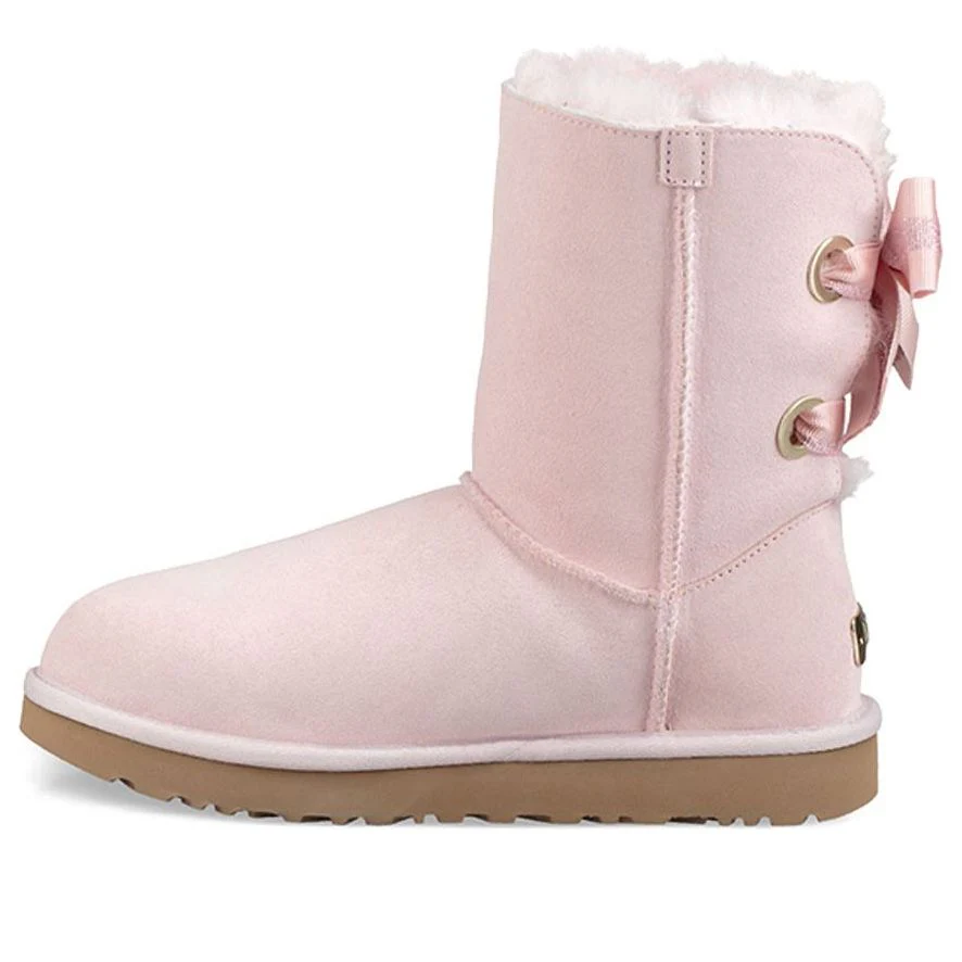 (WMNS) UGG Customizable Bailey Bow short Fleece Lined Pink Red 1098075-SLPN