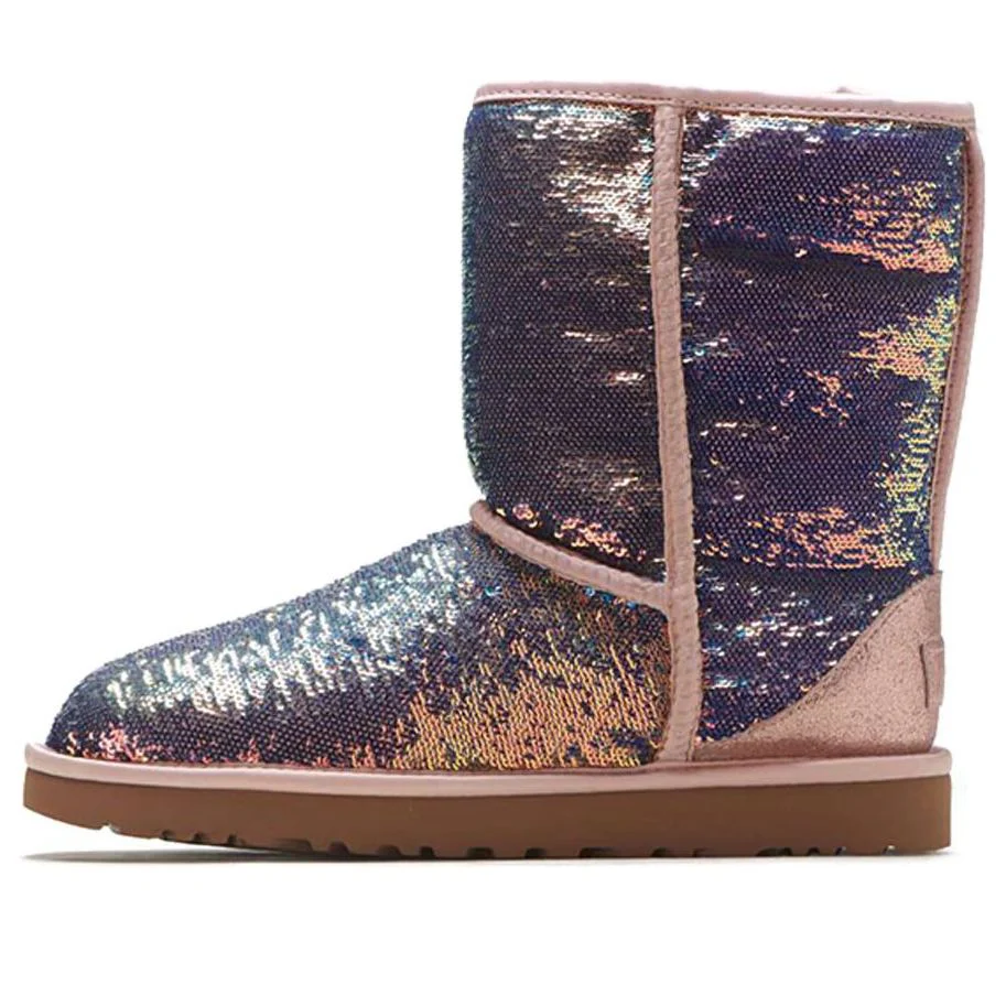 (WMNS) UGG Classic Short Cosmos Sequin Rose Gold 1103796-QRT
