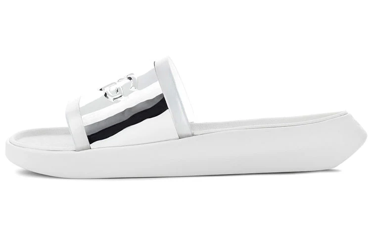 (WMNS) UGG Hilama Slide Shoe White Silver 1109592-WHT