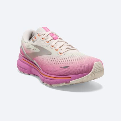 Women's Brooks Ghost 15- Grey/Coconut/Fuchsia