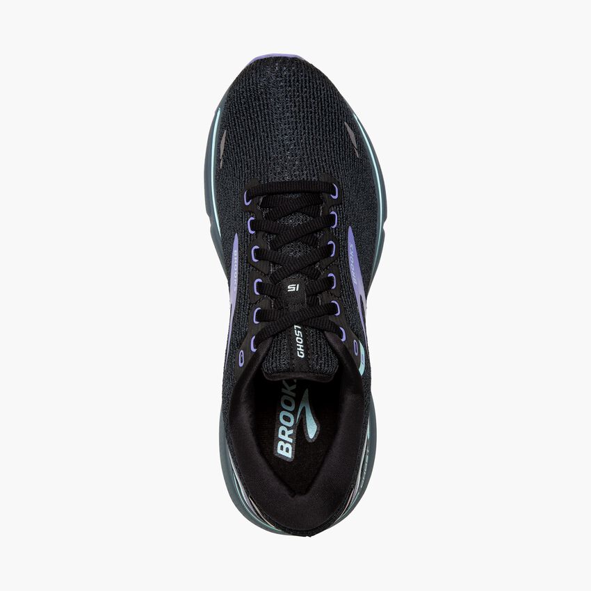 Women's Brooks, Ghost 15 Running Shoe - Black/Jacaranda/Salt