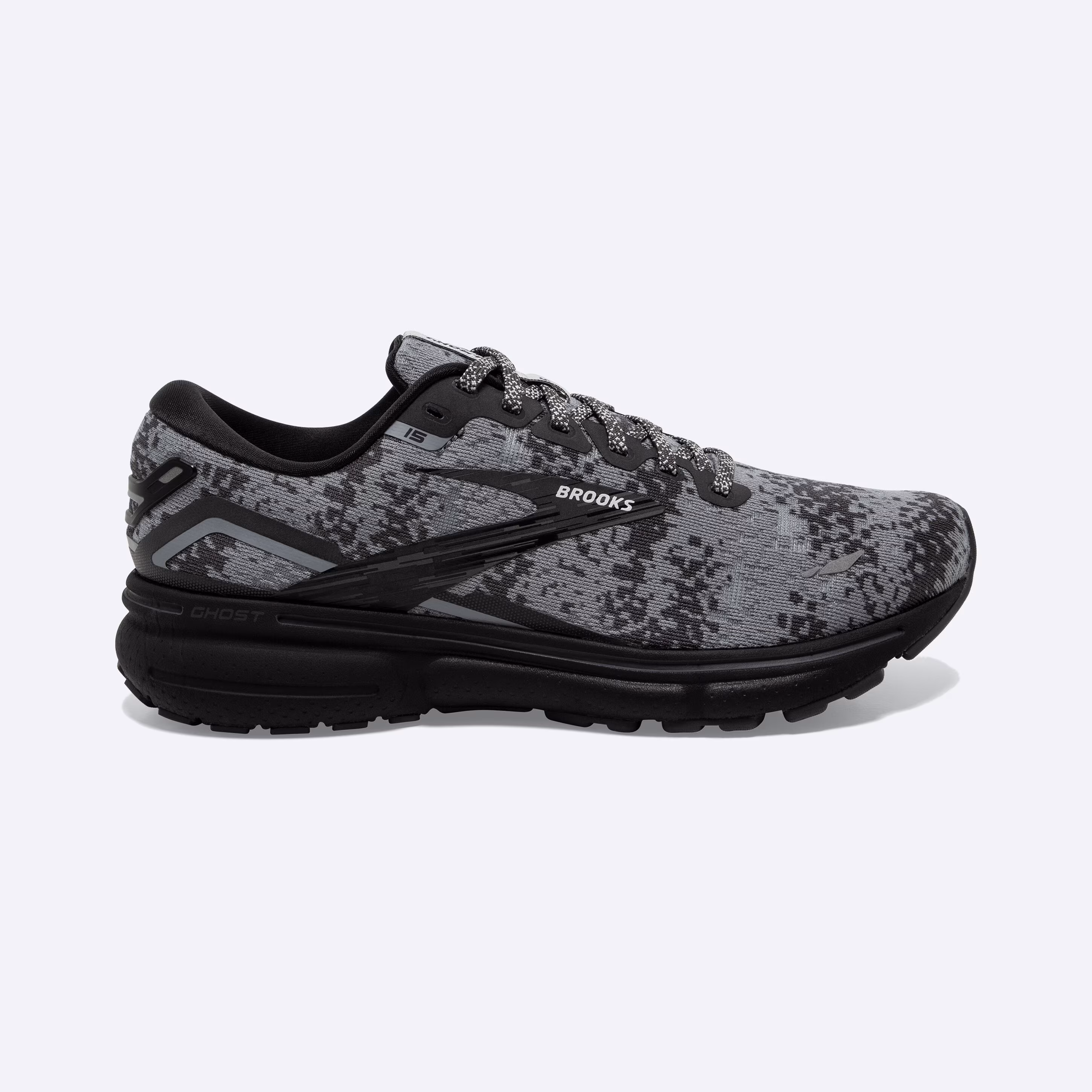 Women's Brooks, Ghost 15 Neutral Running Shoe -- Black/Oyster/Primer