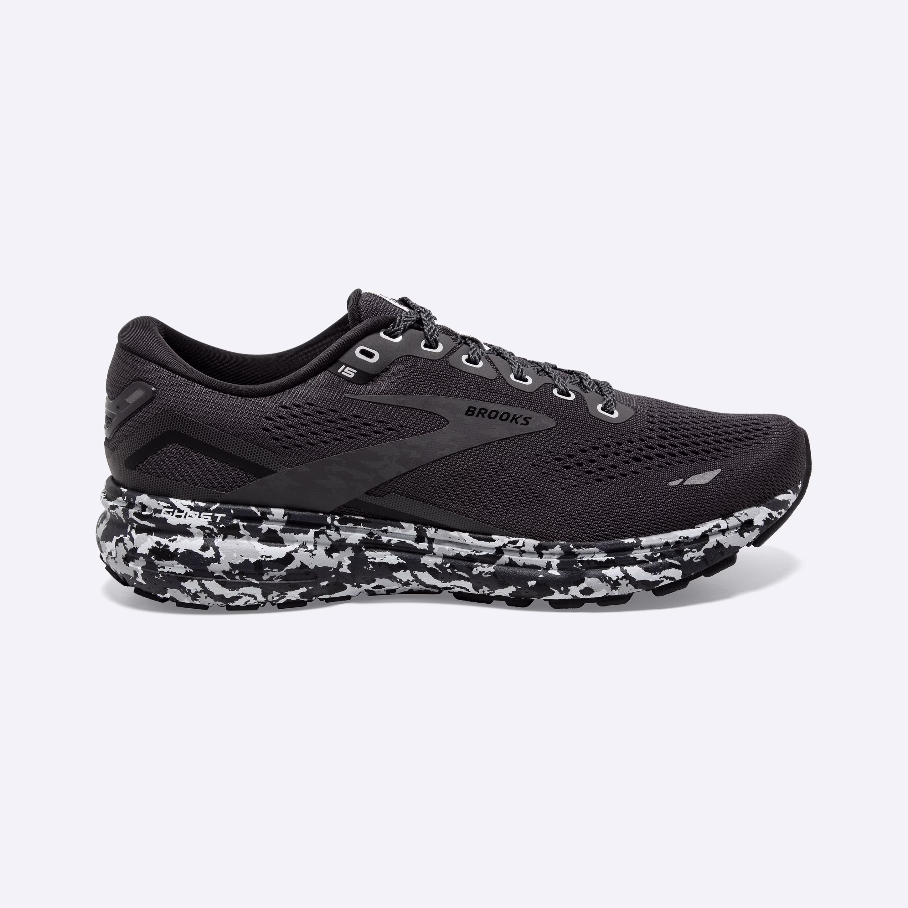 Men's Brooks, Ghost 15 Neutral Running Shoe -- Ebony/Black/Oyster