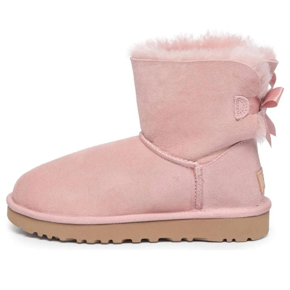 (WMNS) UGG Mini Baley Bow II Snow Boots Pink 1016501-PCRY