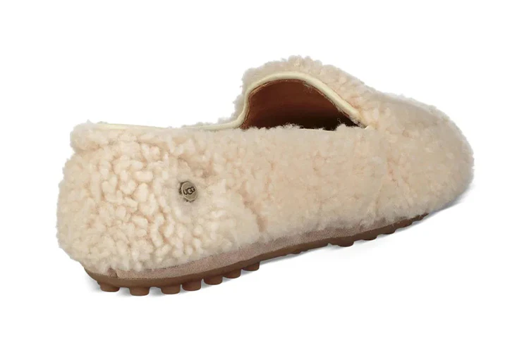 (WMNS) UGG Hailey Fluff Loafer Slip-On 'Natural' 1095108-NAT