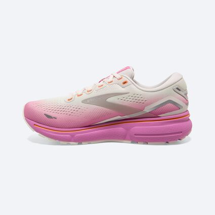 Women's Brooks Ghost 15- Grey/Coconut/Fuchsia