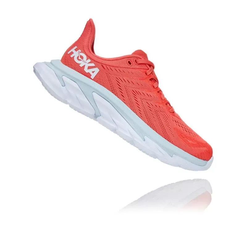 Hoka One One Women's Clifton Edge Hot Coral / White