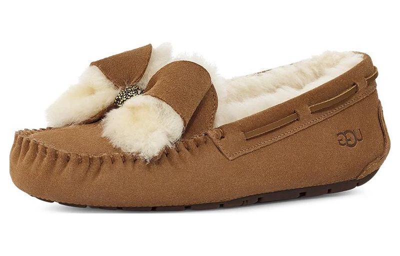 (WMNS) UGG Dakota Fur Bow 'Chestnut' 1138373-CHE