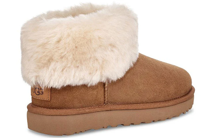 (WMNS) UGG Classic Mini Fluff Fleece Lined Brown 1106757-CHE