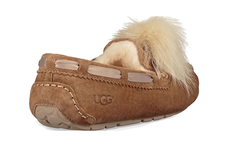 (WMNS) UGG Dakota Pom Pom Slip on Brown 1019015-CHE