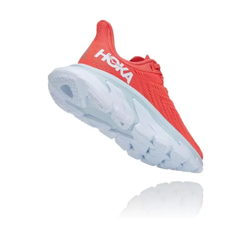 Hoka One One Women's Clifton Edge Hot Coral / White