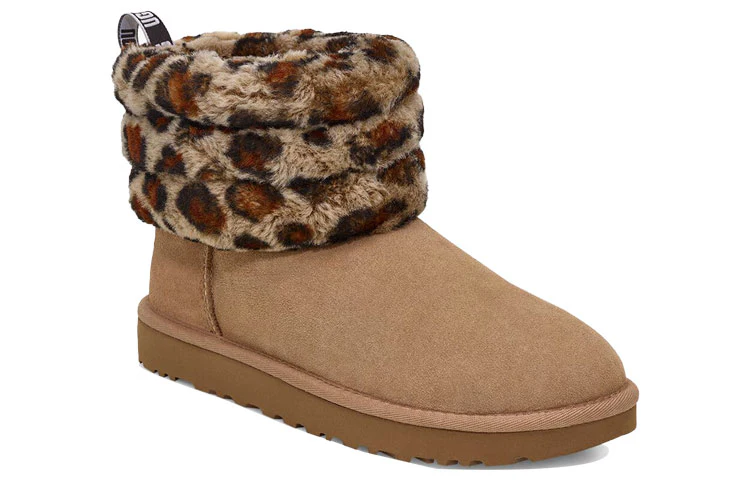 (WMNS) UGG Fluff Mini Quilted Leopard Fleece Lined 'Leopard print' 1105358-AMP
