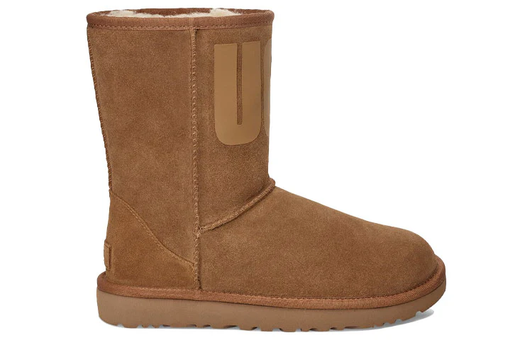 (WMNS) UGG Classic Short UGG Rubber Logo Fleece Lined 1108230-CHE