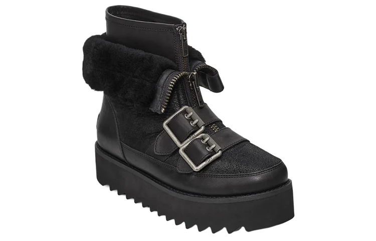 (WMNS) UGG Moto Punk Mini Boots 'Black' 1106272-BLK