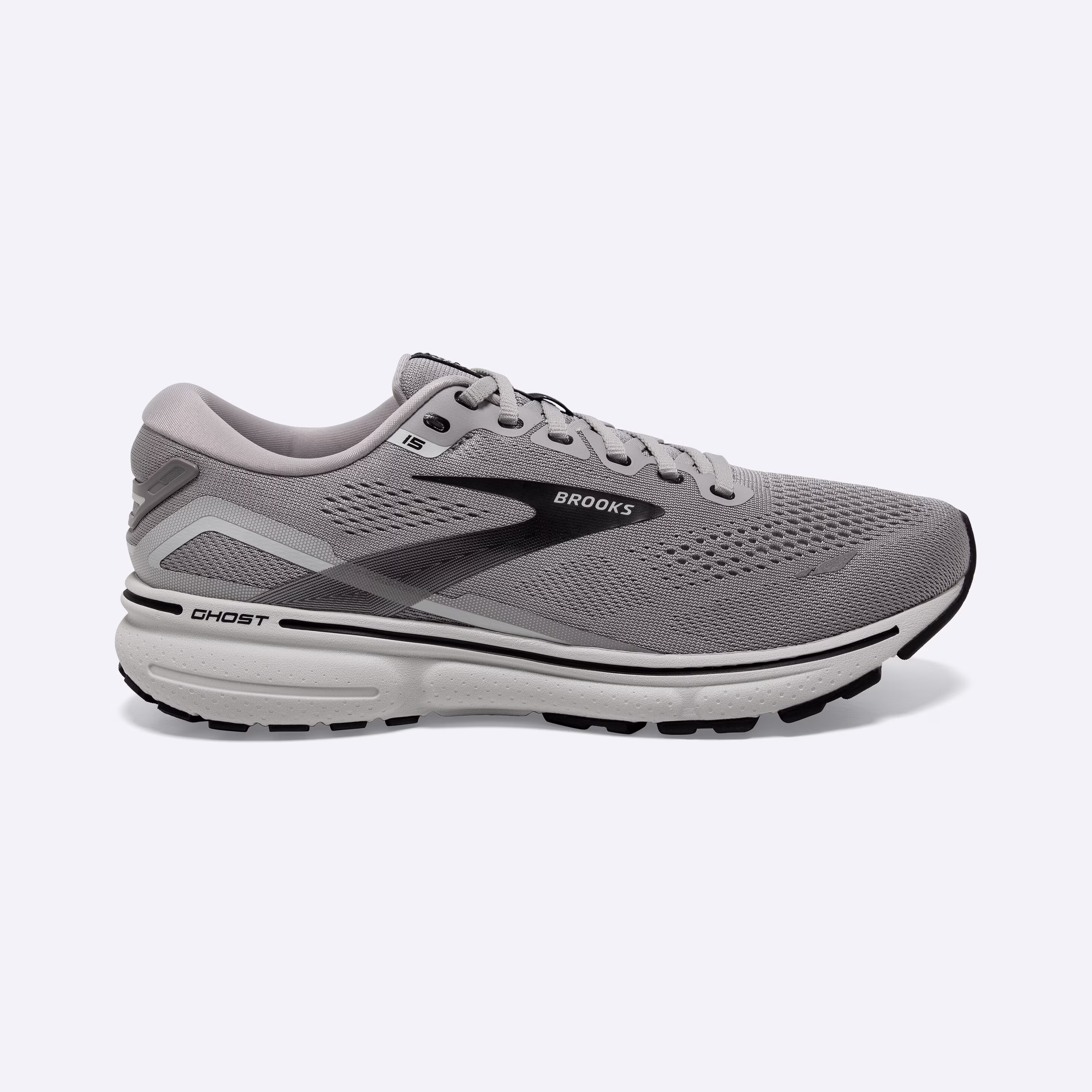 Men's Brooks, Ghost 15 Neutral Running Shoe -- Alloy/Oyster/Black