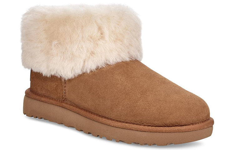 (WMNS) UGG Classic Mini Fluff Fleece Lined Brown 1106757-CHE