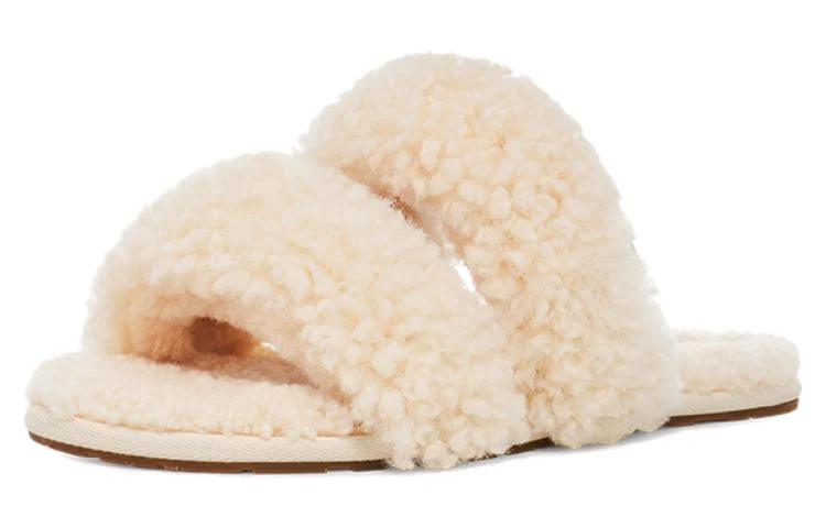 (WMNS) UGG Maxi Curly Scuffetta Slippers 'Cozy Minimalist Beige' 1130837-CYNT