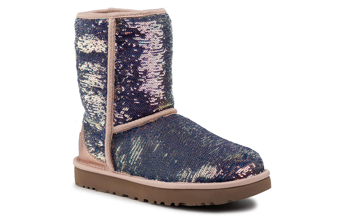 (WMNS) UGG Classic Short Cosmos Sequin Rose Gold 1103796-QRT