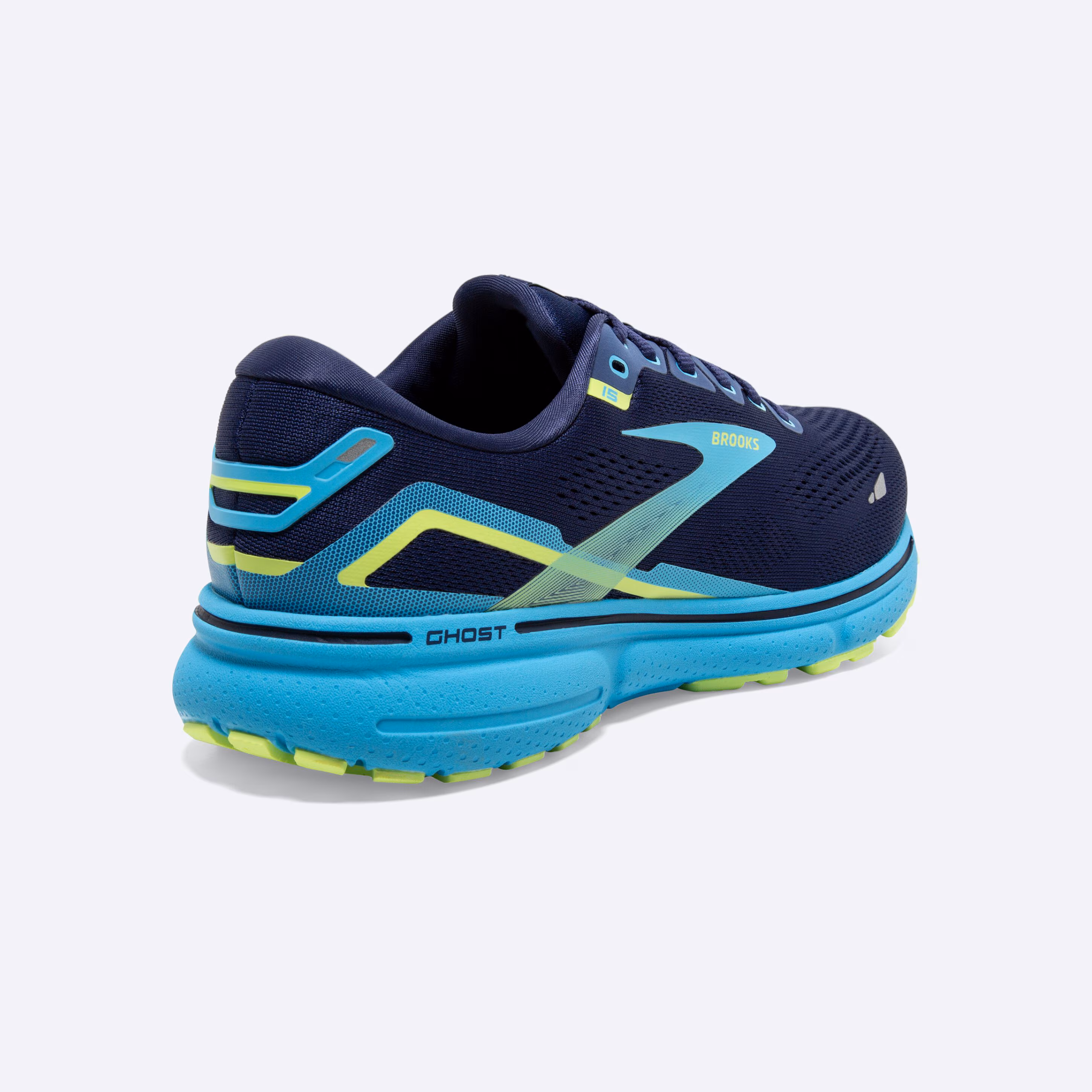 Men's Brooks, Ghost 15 Neutral Running Shoe -- Navy/Blue/Green