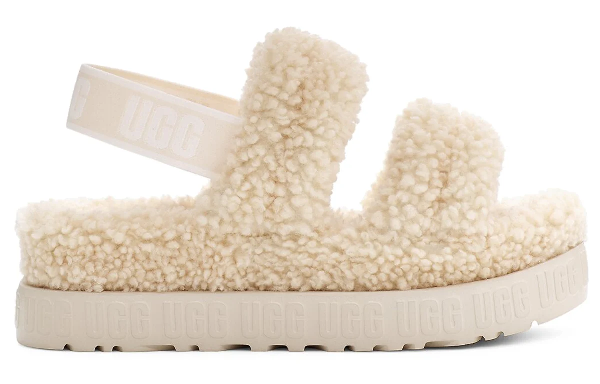 (WMNS) UGG Oh Fluffita Outdoor Open Toe Flat Heel Sports Sandals 1120876-NAT