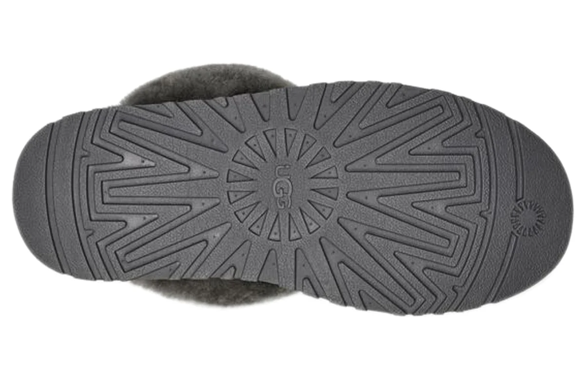 (WMNS) UGG Disquette Fluff Gray Slippers 1122550-CHRC