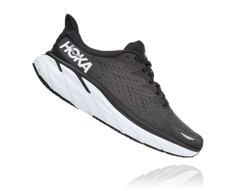 Hoka One One Women's Clifton 8 BLACK / WHITE